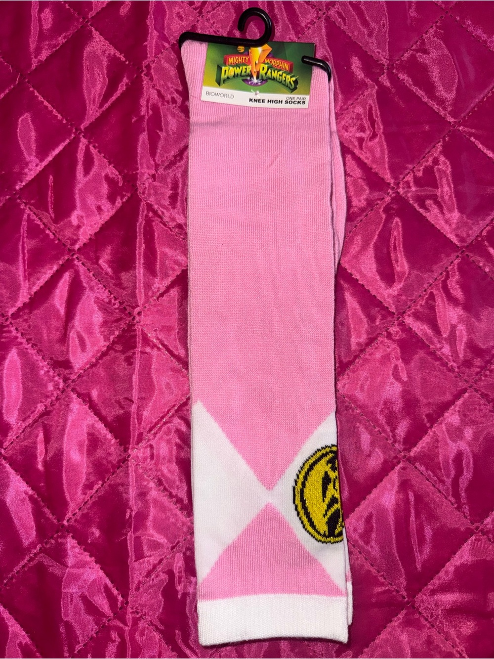 Mighty Morphin Power Rangers Pink Ranger Knee High Socks (new)